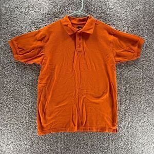 Dickies Polo Shirt Adult Medium Orange Short Sleeve Cotton Casual Knit Mens Logo